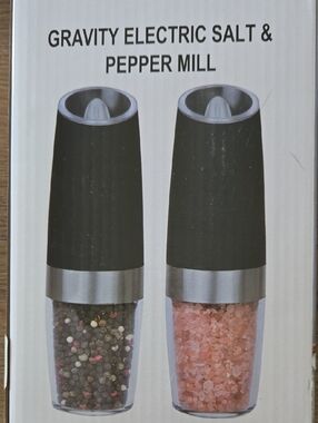 Electric Gravity Salt & Pepper Mill Set - Black
